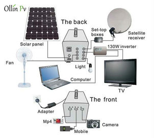 60W Residential Portable Solar Panel Charger, Sistem Pencahayaan Matahari Untuk Rumah
