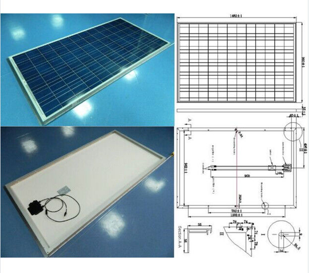 260W Roof Poly PV Module, Industrial Modular Solar Panels 2% Modul Efisiensi