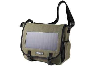 Bahan Polyester Solar Powered Bookbag USB Output Portable Charger Untuk Telepon Seluler