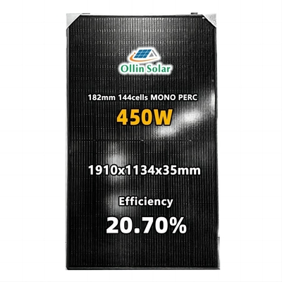 SEMUA Hitam 440W 445W 450W 455W 460W Panel Surya Panel Surya Monocrystalline Kit Panel Surya Setengah Sel Untuk Rumah
